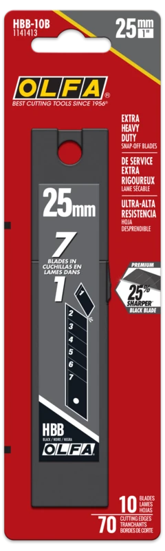 25mm HBB Ultra-Sharp Black Snap Blade - 5, 10, 20, or 40 Packs - Image 3