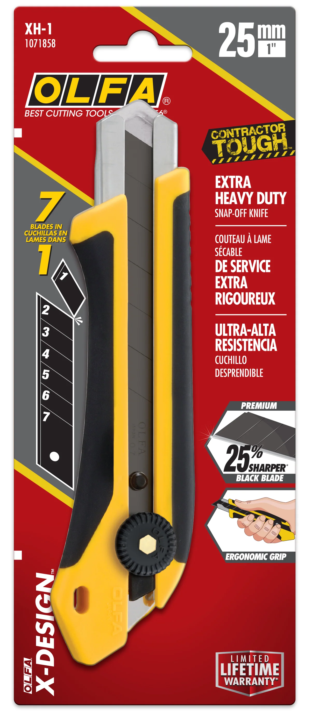 25mm Fiberglass-Reinforced Ratchet-Lock Utility Knife | XH-1 - Image 3