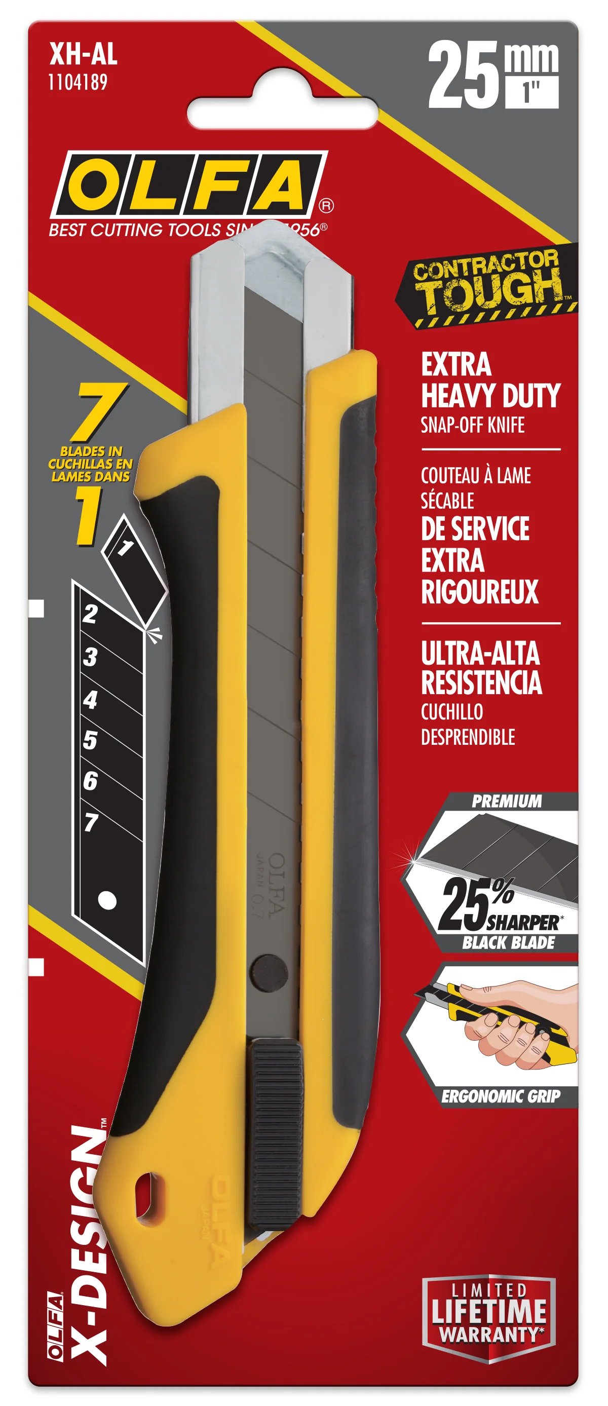 25mm Fiberglass-Reinforced Auto-Lock Utility Knife | XH-AL - Image 3
