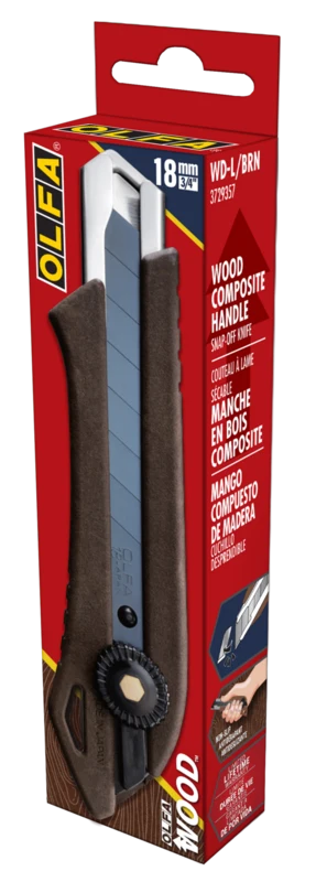 18mm Wood Composite Ratchet Lock Utility Knife | WD-L - Image 8