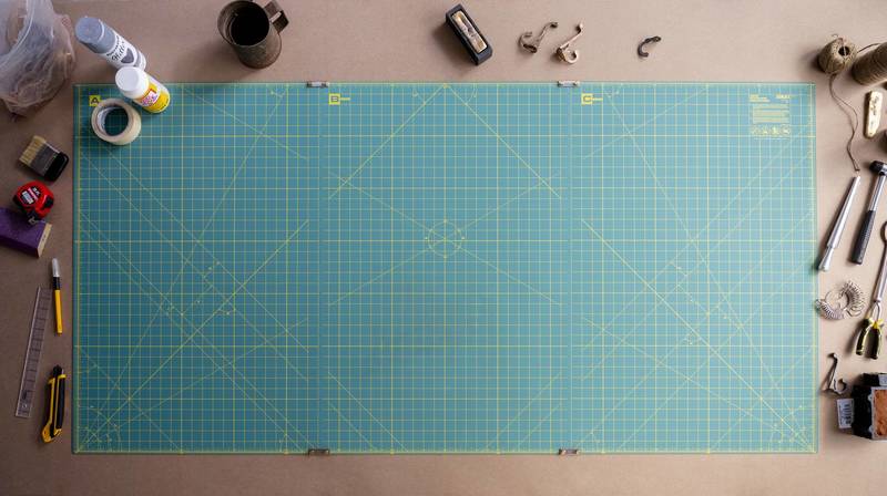 RM-CLIPS/3 35" x 70" Continuous Grid, Double-Sided, Self-Healing Rotary Mat Set - Image 4