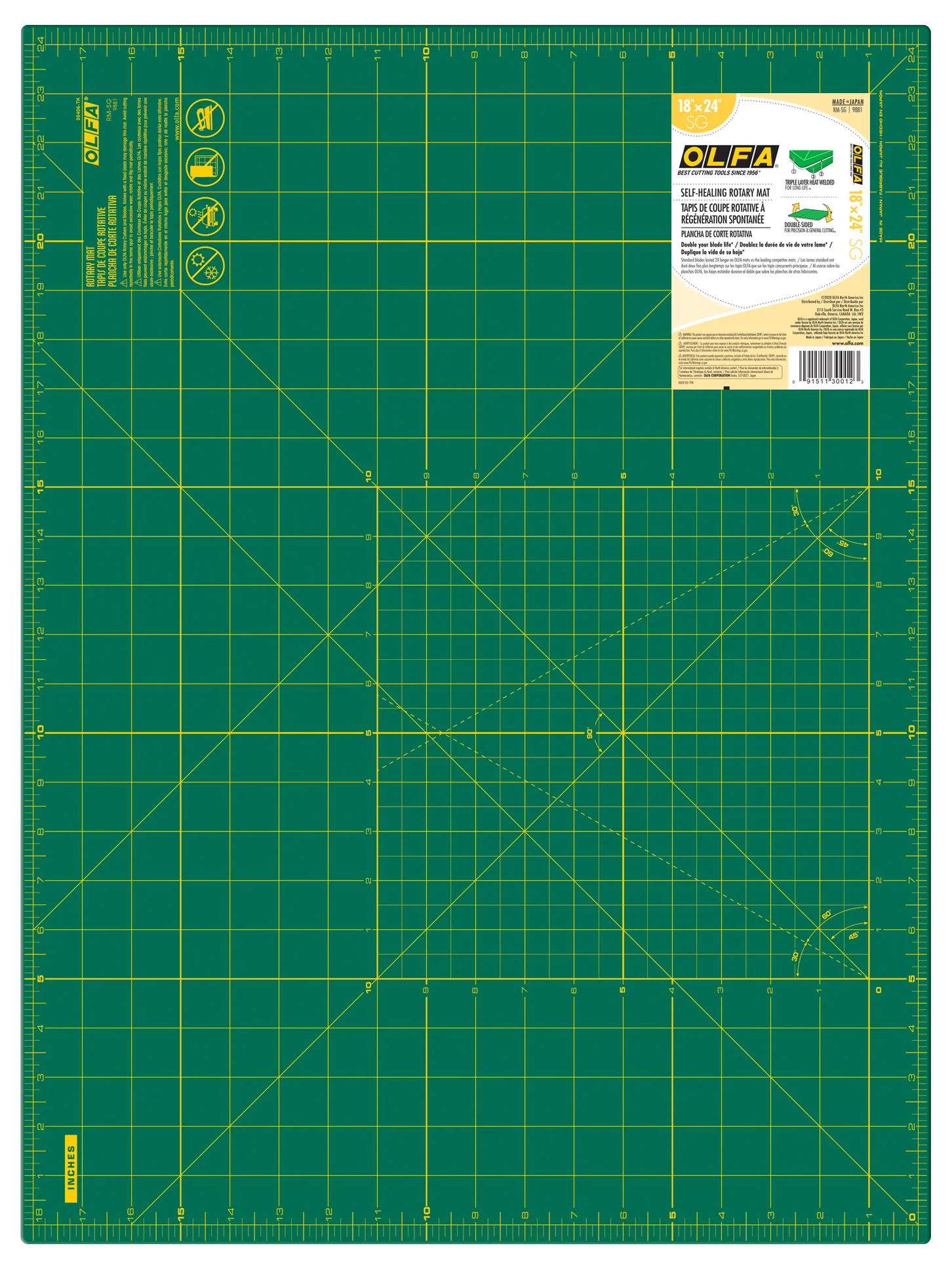 RM-SG 18" x 24" Green Double-Sided, Self-Healing Rotary Mat - Image 4